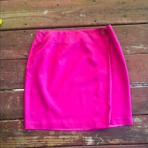 KGR Vintage Hot Pink Barbie Button Wrap Mini Pencil Skirt